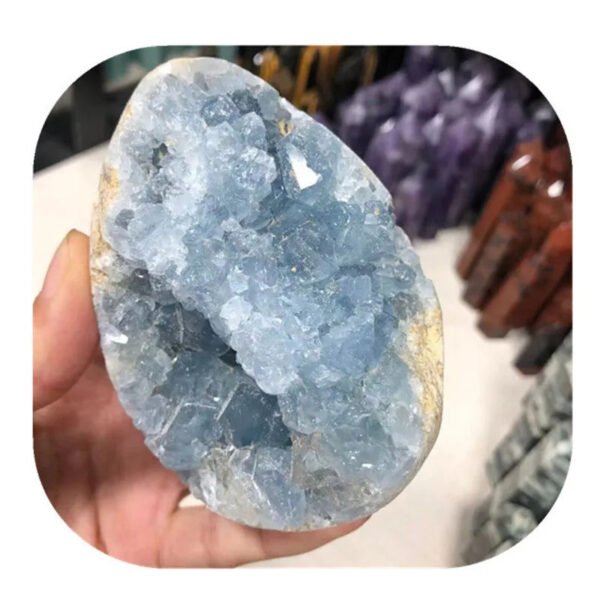 new arrivals crystals minerals healing stones egg shaped natural blue celestite crystals geode for home decoration