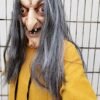 Scary Old Witch Mask Latex with Hair Halloween Fancy Dress Grimace Party Costume Cosplay Masks Props Adult One size