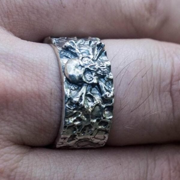 Freemasonic Skull Engraved Sterling Silver Ring Ancient Treasures Ancientreasures Viking Odin Thor Mjolnir Celtic Ancient Egypt Norse Norse Mythology