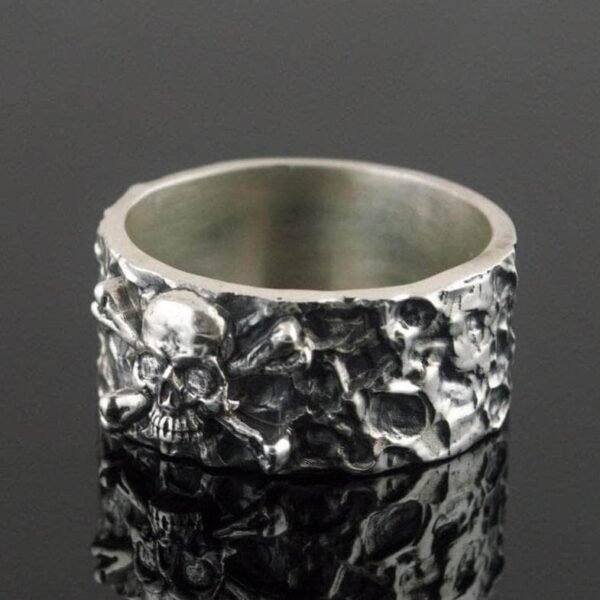 Freemasonic Skull Engraved Sterling Silver Ring Ancient Treasures Ancientreasures Viking Odin Thor Mjolnir Celtic Ancient Egypt Norse Norse Mythology