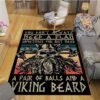 he Vikings Pattern Floor Mats Soft Rug Area Carpet Living Room Carpet Bedroom Geometric Carpet Non-Slip Mat