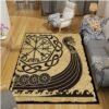 Pangan Wicca Vikings Pattern Floor Mats Soft Rug Area Carpet Living Room Carpet Bedroom Geometric Carpet Non-Slip Mat