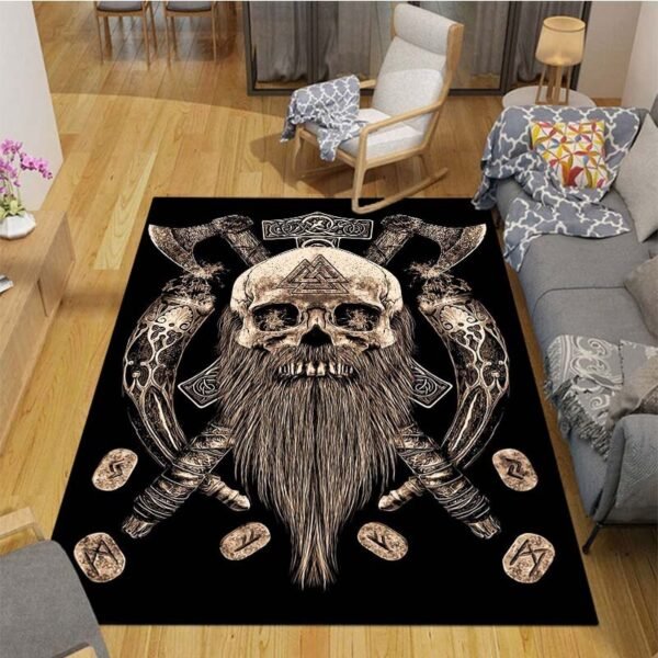 Pangan Wicca Vikings Pattern Floor Mats Soft Rug Area Carpet Living Room Carpet Bedroom Geometric Carpet Non-Slip Mat