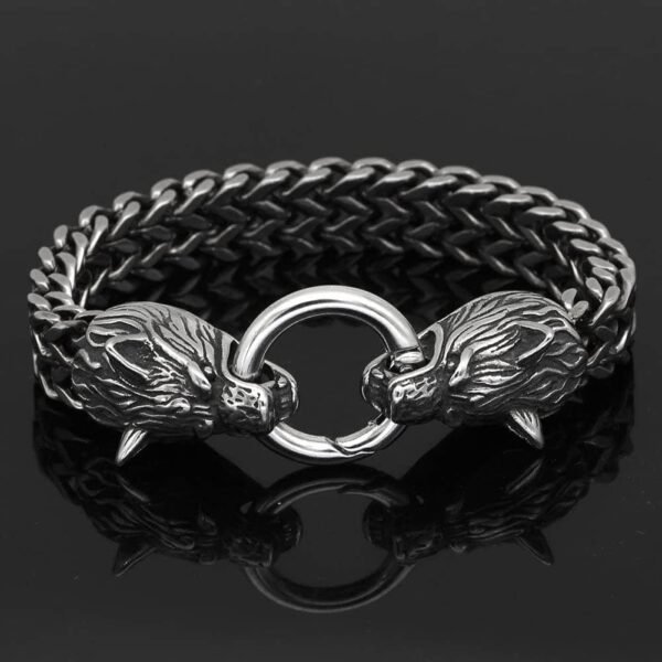 Home Viking Nordic Geri & Freki Stainless Steel Bracelet Ancient Treasures Ancientreasures Viking Odin Thor Mjolnir Celtic Ancient Egypt Norse Norse Mythology
