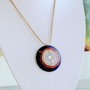 Orgone Energy~Orgone orgonite® powerful blue necklace-pendant with 2 gold-plated MWO Lakhovsky, protection, clearing chakra, energy - crystal healing