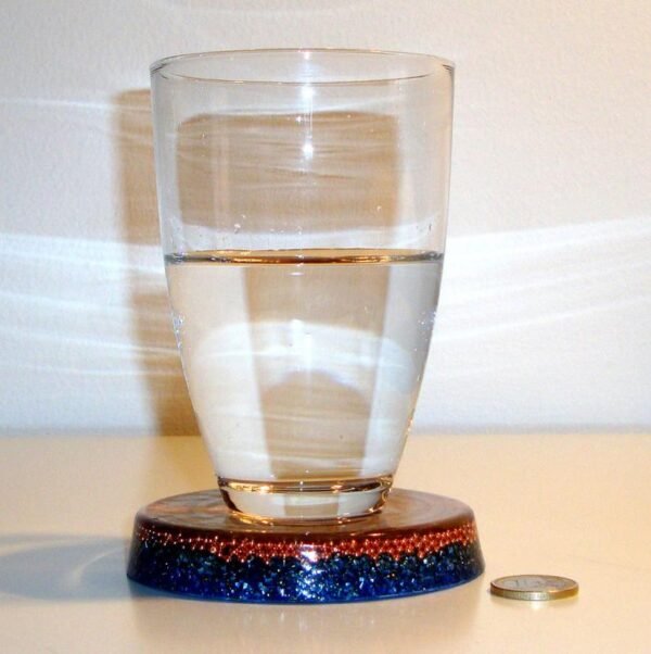 Orgone Energy~Orgone orgonite® coaster, drink charger, charging plate, water energizer, water optimizer, with 2 MWO by Lakhovsky, Golden Ratio Antenna