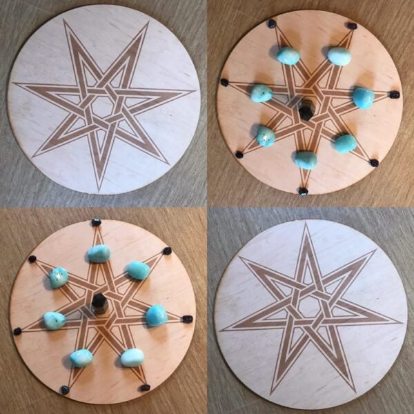Crystal Grid~Faery Star Crystal Grid - Seven Pointed Septagram Crystal Grid - Altar Decoration