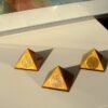 Orgone Energy~Orgone orgonite® powerful golden pyramid, quintuple power, 5 gold-plated (24K) Lakhovsky MWOs, Golden Ratio, abundance, welfare, prosperity