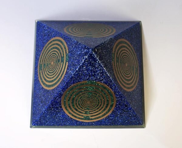 Orgone Pyramid Orgone Energy~Orgone orgonite® Giant Pyramid All Powerful, blue Orgone Generator, 5 gold plated 24K MWO Lakhovsky, Golden Ratio Antenna, Quintuple power