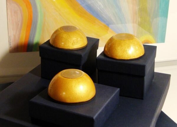 Orgone Energy~Orgone orgonite® mini golden dome, hemisphere, power of gold, 2 gold-plated (24K) Lakhovsky MWO, Golden Ratio Antenna, abundance, prosperity