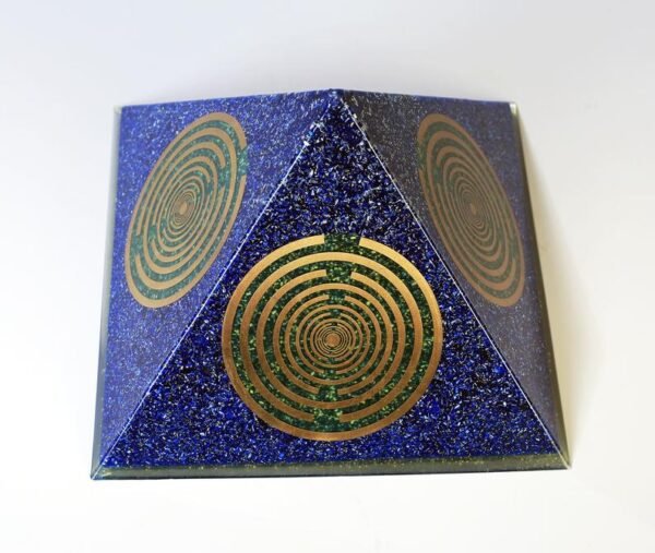 Orgone Pyramid Orgone Energy~Orgone orgonite® Giant Pyramid All Powerful, blue Orgone Generator, 5 gold plated 24K MWO Lakhovsky, Golden Ratio Antenna, Quintuple power