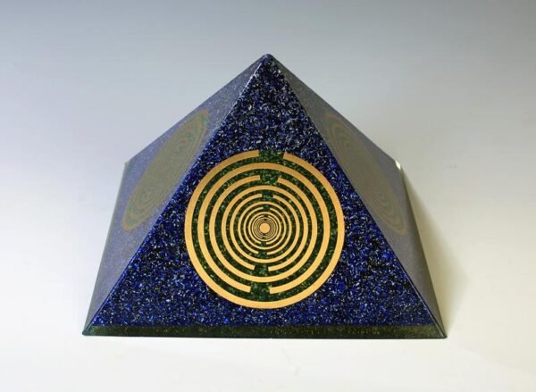 Orgone Pyramid Orgone Energy~Orgone orgonite® Giant Pyramid All Powerful, blue Orgone Generator, 5 gold plated 24K MWO Lakhovsky, Golden Ratio Antenna, Quintuple power