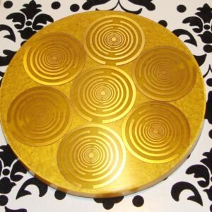 Orgone Energy~Orgone orgonite® all-powerful golden charging plate, 10’’ disc, 14 MWO by Lakhovsky, Food structure, Sacred geometry, abundance, prosperity