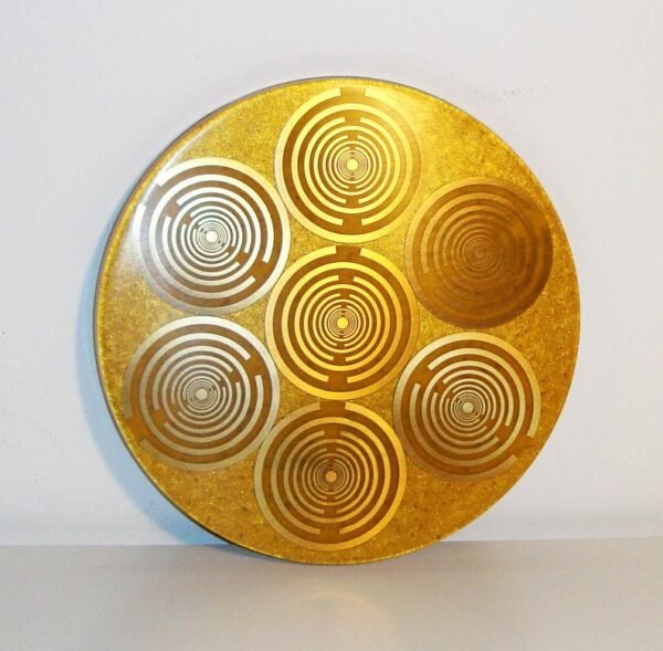 Orgone Energy~Orgone orgonite® all-powerful golden charging plate, 10’’ disc, 14 MWO by Lakhovsky, Food structure, Sacred geometry, abundance, prosperity