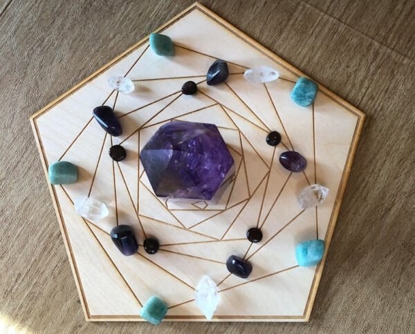 Crystal Grid~Geometric Pentagon Crystal Grid - Altar Decoration