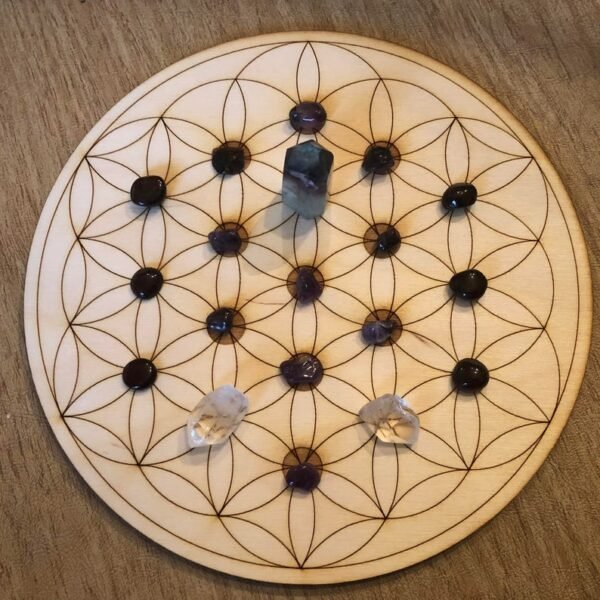 Crystal Grid~Flower of Life Tree of Life Crystal Grid - Altar Decoration
