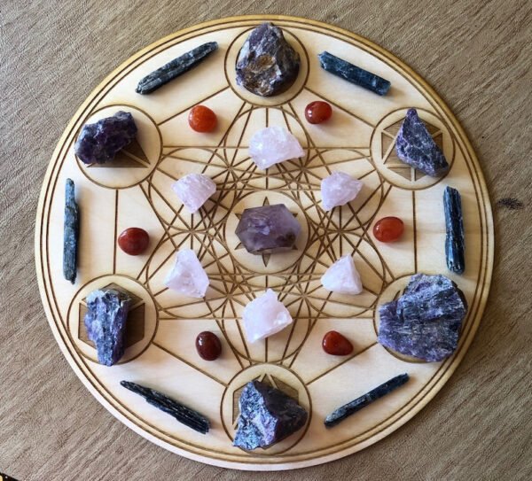 Crystal Grid~Metatron's Cube Crystal Grid - Platonic Solids - Altar Decoration