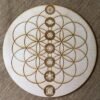Crystal Grid~Flower of Life Chakras Crystal Grid - Chakras Crystal Grid - Chakras Wood Crystal Grid - Chakra Altar Decoration - Wood Crystal Grid
