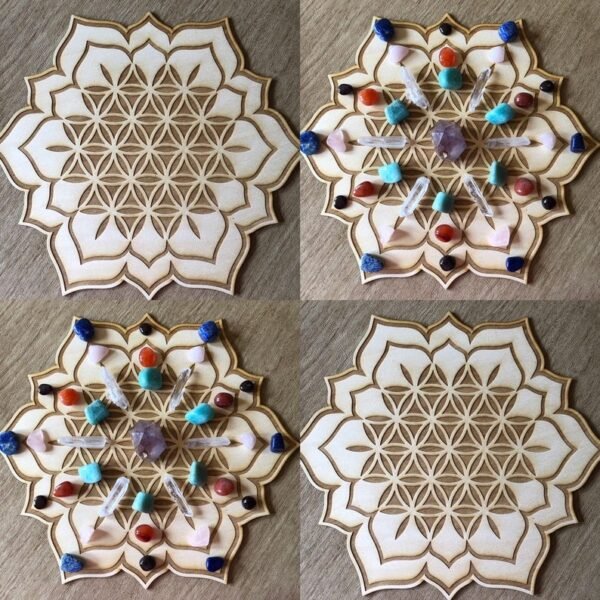 Crystal Grid~Flower of Life Lotus Crystal Grid - Altar Decoration