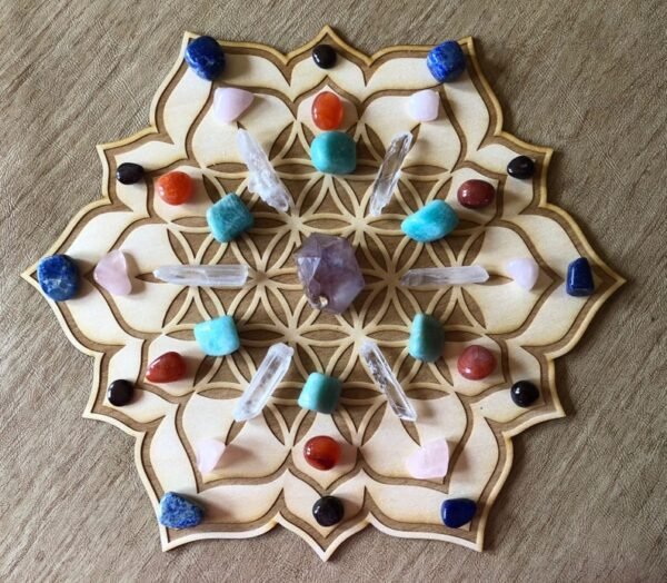 Crystal Grid~Flower of Life Lotus Crystal Grid - Altar Decoration