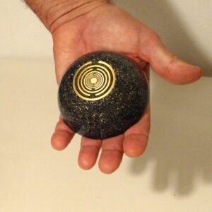 Orgone Energy~Orgone orgonite® dome for energy healing & therapies, hemisphere, cobalt blue, with 2 Golden Ratio Antennas MWO by Lakhovsky, EMF Protection