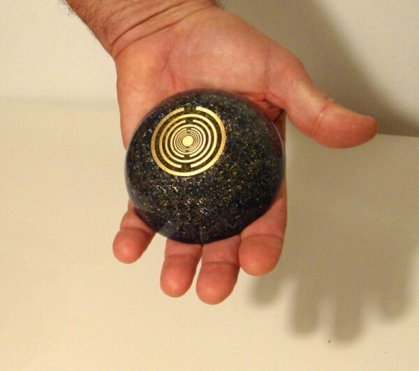 Orgone Energy~Orgone orgonite® dome for energy healing & therapies, hemisphere, cobalt blue, with 2 Golden Ratio Antennas MWO by Lakhovsky, EMF Protection