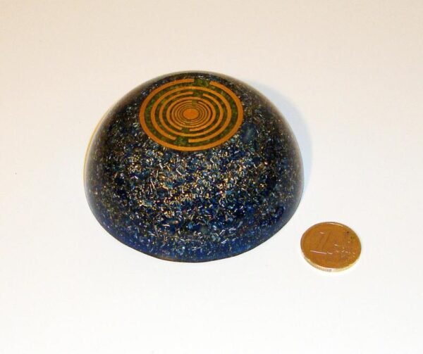 Orgone Energy~Orgone orgonite® dome for energy healing & therapies, hemisphere, cobalt blue, with 2 Golden Ratio Antennas MWO by Lakhovsky, EMF Protection