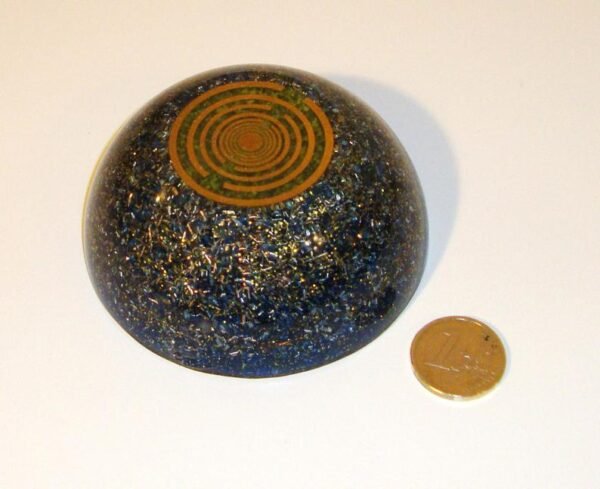 Orgone Energy~Orgone orgonite® dome for energy healing & therapies, hemisphere, cobalt blue, with 2 Golden Ratio Antennas MWO by Lakhovsky, EMF Protection