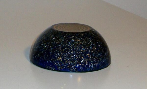 Orgone Energy~Orgone orgonite® dome for energy healing & therapies, hemisphere, cobalt blue, with 2 Golden Ratio Antennas MWO by Lakhovsky, EMF Protection