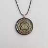 Orgone Energy~Orgonite® Pendant - Sri Yantra orgone® amulet pendant with quartz crystal. Protection from EMF / RF radiation of cell phone