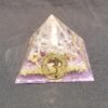Orgone Energy~Orgonite® Pyramid Aum Om Amethyst Orgone® pyramid with EMF Protection from cell phone and electronics