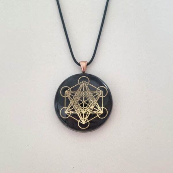 Orgone Energy~Orgonite® Pendant - Metatron merkaba orgone® amulet with quartz crystal pendant - cell phone EMF Protection