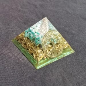 Orgone Energy~Orgonite® Pyramid Energy Healing Orgone® Pyramid Small Tree of Life Amazonite & quartz crystal EMF / RF Protection