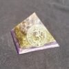 Orgone Energy~Orgonite® Pyramid Energy Healing Orgone® Pyramid Small Om/aum Amethyst & quartz crystal EMF / RF Protection