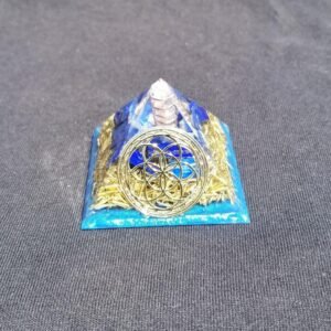Orgone Energy~Orgonite® Pyramid Energy Healing Orgone® Pyramid Small Flower of Life Lapis Lazuli & quartz crystal EMF / RF Protection