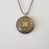 Orgone Energy~Orgonite® Pendant - Sri Yantra orgone® amulet pendant with quartz crystal. Protection from EMF / RF radiation of cell phone