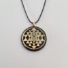 Orgone Energy~Orgonite® Pendant - Sri Yantra orgone amulet pendant with quartz crystal. Protection from EMF / RF radiation of cell phone