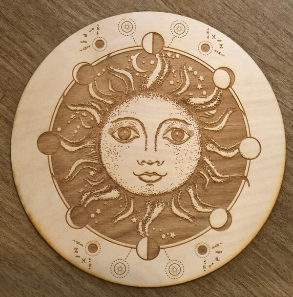 Crystal Grid~Sun Moon Phase Crystal Grid - Altar Decoration