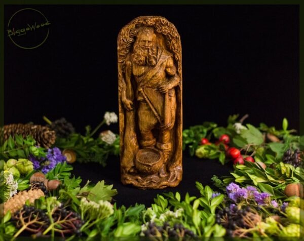 【Wood Sculpture】Dagda Irish god, giant Dagda, celtic god, pagan god, wiccan, wicca, altar, druid, witchcraft, gaelic