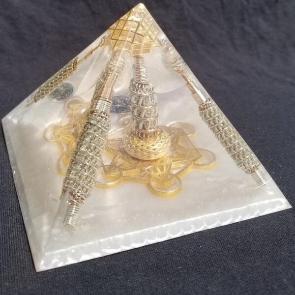 Orgone Energy~Orgone® Pyramid - Metatron Light Body Accelerator Orgonite® Pyramid with EMF / RF Protection orgone generator® Large