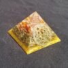 Orgone Energy~Orgonite® Pyramid Energy Healing Orgone® Pyramid Small Solar seal orange carnelian & quartz crystal EMF / RF Protection