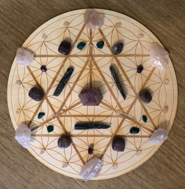 Crystal Grid~Merkaba Flower of Life Crystal Grid - Merkaba Crystal Grid - Altar Decoration