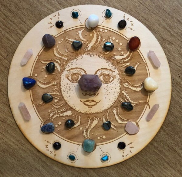 Crystal Grid~Sun Moon Phase Crystal Grid - Altar Decoration