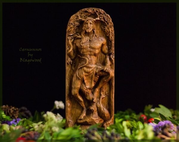 【Wood Sculpture】Cernunnos, horned god, Cernun, celtic god, pagan god, wiccan, wicca, altar, druid, witchcraft, gaelic