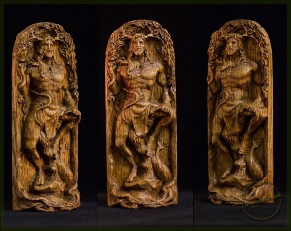 【Wood Sculpture】Cernunnos, horned god, Cernun, celtic god, pagan god, wiccan, wicca, altar, druid, witchcraft, gaelic
