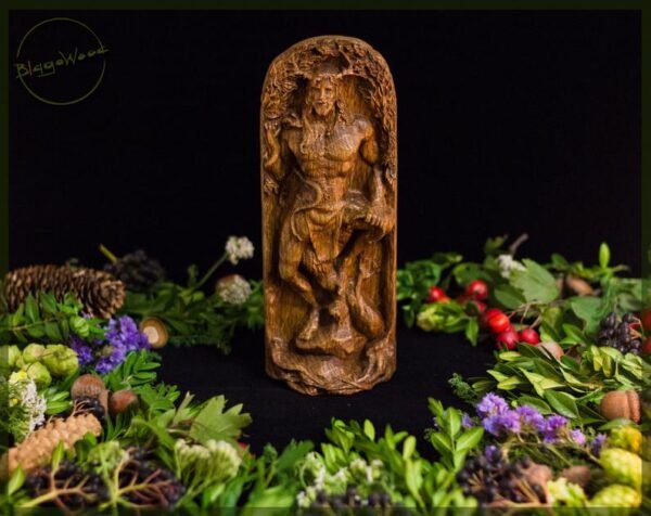 【Wood Sculpture】Cernunnos, horned god, Cernun, celtic god, pagan god, wiccan, wicca, altar, druid, witchcraft, gaelic