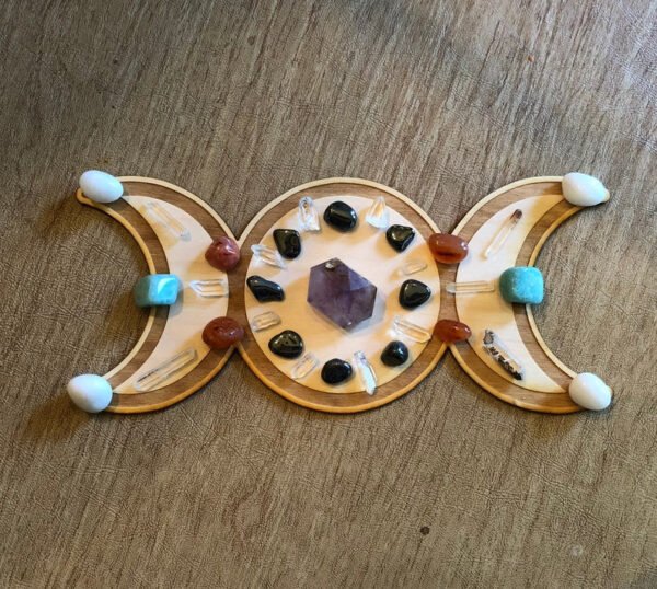 Crystal Grid~Triple Moon Crystal Grid - Altar Decoration