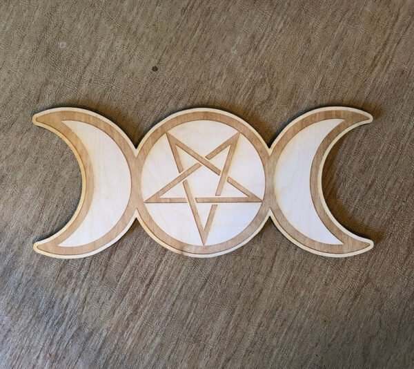 Crystal Grid~Triple Moon Pentagram Crystal Grid - Altar Decoration