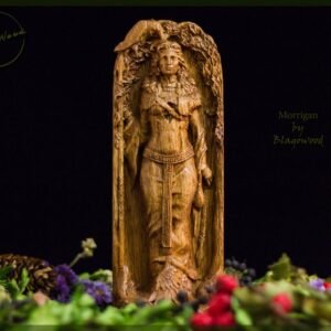 il_794xN.1731546631_j6ho 【Wood Sculpture】Morrigan, Morrigan goddess, Morrigu, war and fate goddess, Irish goddess, pagan, wiccan, wicca, altar, druid, witches, gaelic, celtic