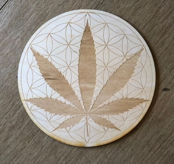 Crystal Grid~Flower of Life Cannabis Crystal Grid - Marijuana Crystal Grid - Altar Decoration